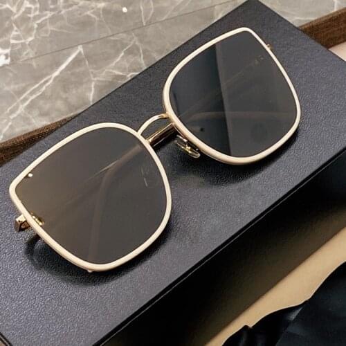 Gentle BIBI Women Oversized Sunglasses Korea Star Sunglass Fashion Lady Vintage Acetate Sunglasses Luxury Black original box