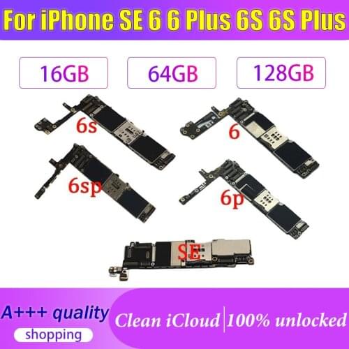 Original For iPhone 6g 6p Factory Unlocked Motherboard For iphone SE 6 6 Plus 6S 6S Plus Logic Board MainBoard Without Touch ID