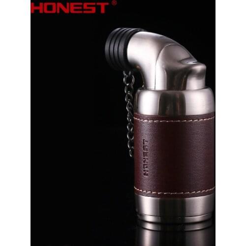 Genuine Super Big Four Straight Lighter Creative Personality Outdoor Windproof Metal Inflatable Cigar Smoking Set Gift for Men