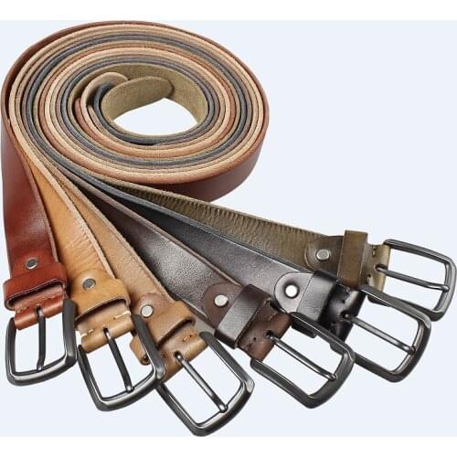 Vegetable Leather Men Cow Leather Belts for Jeans Luxury Male belt Classic Designer Vintage Pin Buckle Waist belts