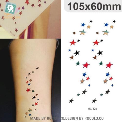 Rocooart HC122-141 Fantacy Stars Animals Waterproof Temporary Tattoo Stickers For Girls Fake Tattoo Flash Taty Boys Tatuagem