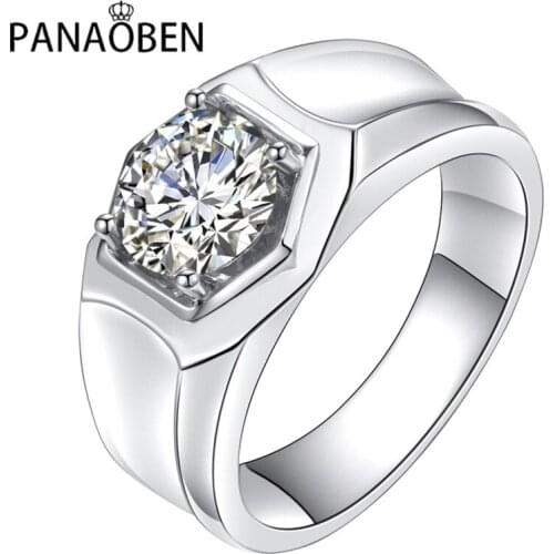 Gentleman Luxury 925 Sterling Silver Mens Rings Exquisite Elegant Engagement Wedding Party Anniversary Charm Boyfriend Jewelry