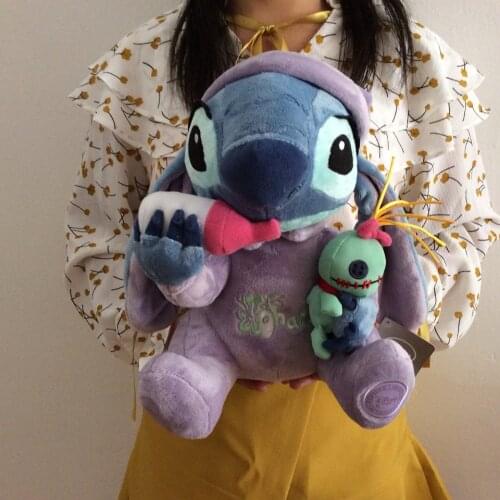 Sitting 28cm Lilo And Stitch Plush Toys Holding Baby Bottle Stitch Stuffed Soft Boy Doll For birthday gift