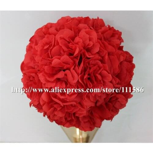 SPR - RED-10pcs/lot wedding road lead artificial wedding table flower center flower ball decoration flower wall