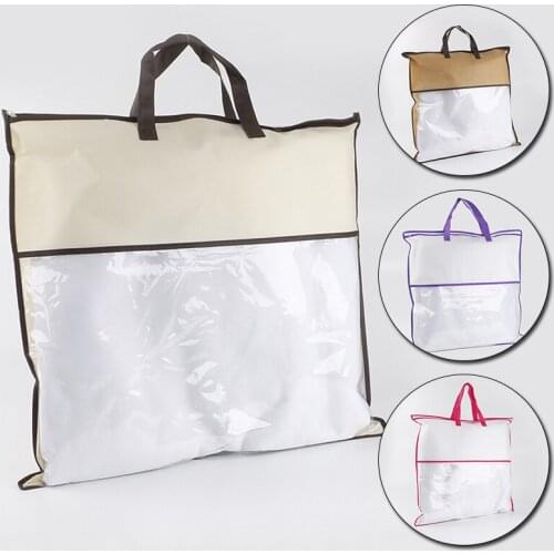 Portable Clothes Storage Bag With Handle Non-Woven Anti-dust Pack Blanket Quilt Organizer Large Capacity Tote Handbag Travel Bag