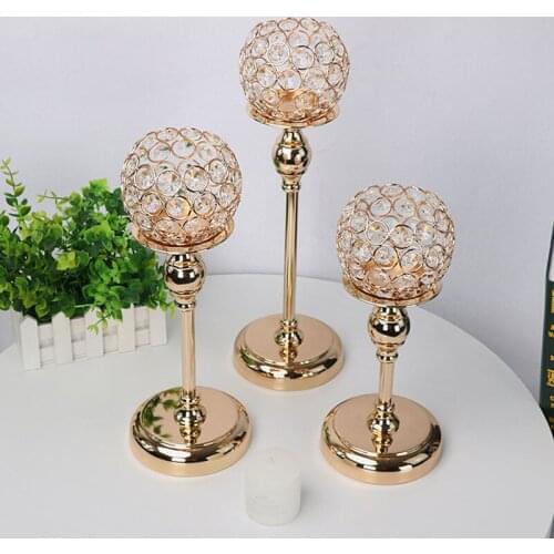 Creative Crystal Candlestick Metal Ornaments Home Decoration Candle Holder Artware Wedding Decoration Dinner Party Furnishings