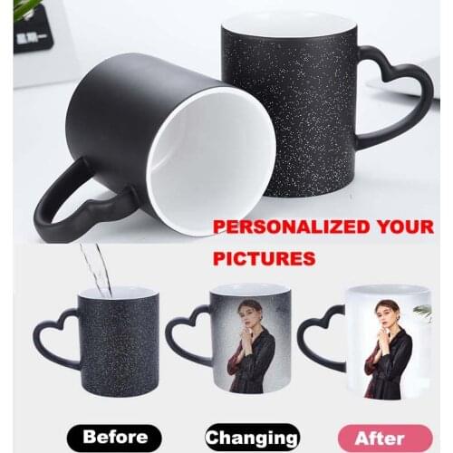 DIY Custom Photo Magic Mug Heat Sensitive Ceramic Mugs Personalized Color Changing Coffee Milk Cup Gift Print Pictures