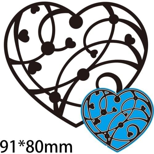 Cutting Dies Heart Stencil Craft for Scrapbook Stamps Dies Embossing Paper Gift Card 91*80mm