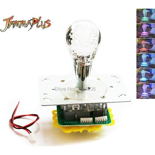 Colorful flashing lights Joystick 12V illuminated Joystick 5Pin Arcade Joystick Anti-drop ball American Crystal Ball Joystick