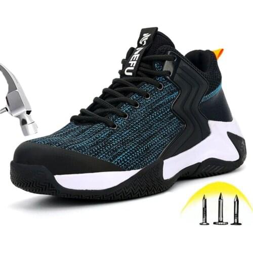 Steel Toe Safety Work Shoes for Men Women Lightweight Comfortable Slip Resistant Anti-Puncture Indestructible Warehouse Shoes