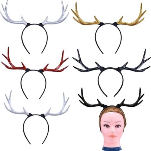 Women Men Boys Girls Christmas Hairpin Elk Headband Hair Band Head Hoop Party Xmas Decor Holiday Festival