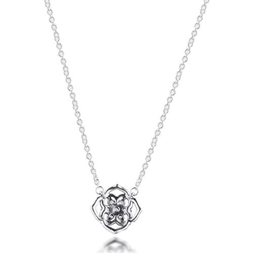 Gift Mothers Day 2021 925 Sterling Silver Rose Petals Collier Necklaces for Women Fine Jewelry Necklaces & Pendants Collares