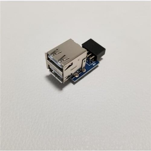 10pcs/lot 9Pin to 2 Port USB A Female Converter PCB Board Card PC Case Internal Motherboard USB 2.0 Hub