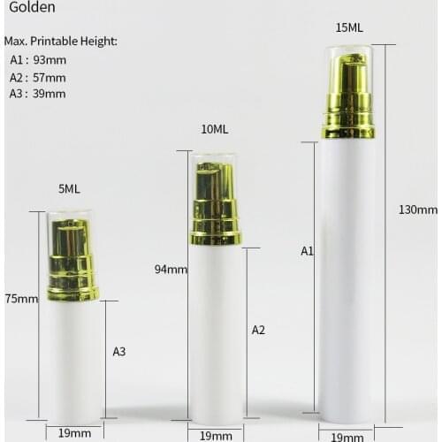 200 x 5ml 10ml 15ml Airless Pump White Bottles Refillable Airless Containers Air Pump Bottles for Cosmetics Foundations Lotions