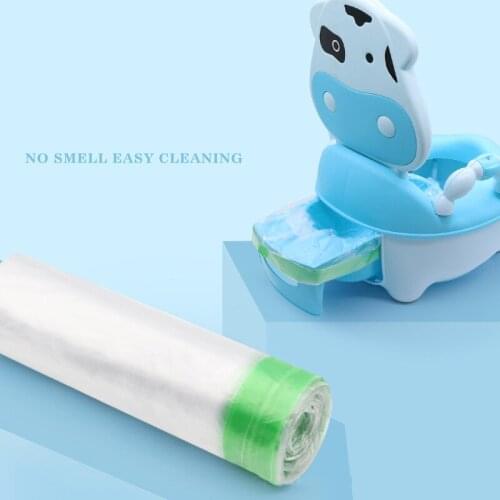 5 Rolls Universal Potty Training Toilet Seat Bin Bags Travel Potties Liners Disposable With Drawstring Convenient Use Portable