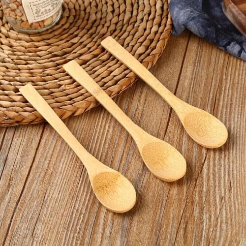 50pcs Small Bamboo Spoon Japanese Handmade Bamboo Spoon Jam Bamboo Spoon Honey Spoon Tableware Ice Cream Spoon