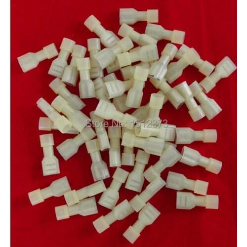50piece/bag Double Crimp Nylon Full-insulating Female terminl 12-10AWG(4-6square meter) FDFNY5-250 yellow color