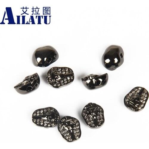 Ailatu Jewelry Accessories Micro Pave Cubic Zircons Tutankhamun CZ Beads Pharaon Masks for Bracelet and Necklace