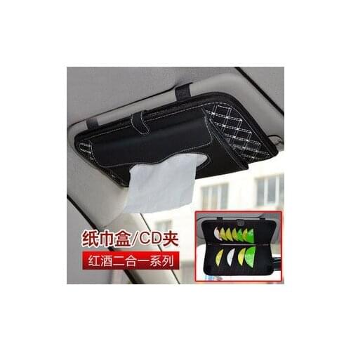 Car CD DVD Holder Bag Disc PU Leather Storage Case Sunglasses Organizer Sun Visor Sunshade Sleeve Wallet Clips