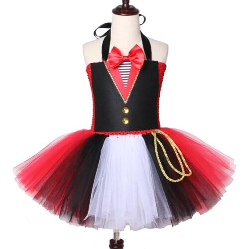 Circus Ringmaster Tutu Dress Tulle Fancy Girl Performance Dress Kids Birthday Party Dresses for Girls Halloween Carnival Costume