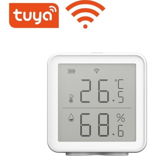 Tuya WIFI Temperature And Humidity Sensor Smart Home Indoor Intelligent Linkaged with air conditioner and Siren Alarm Smart Life
