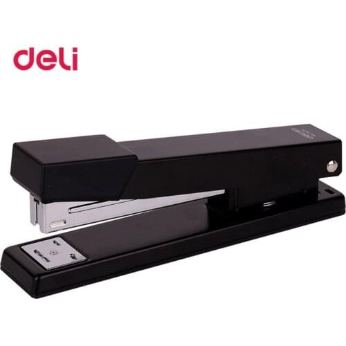 Deli Staple Duty Handheld Manual Metal Silver Staple Can Set Paper 50 Staple Pin Size 24/6 1 Pc Practical Staple Free Stapler