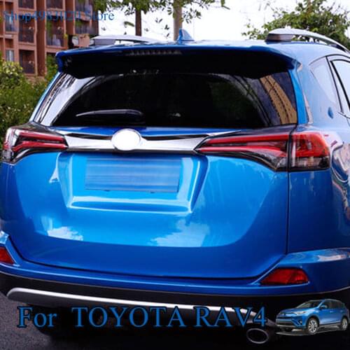 For Toyota Rav4 Rav 4 2016 2017 ABS Chrome External Rear Tailgate Door Trunk Lid Trim Cover Decorative Sticker Car Accessories