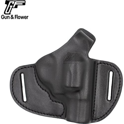 Gunflower Black 2 Slot Open Muzzle Italy Leather Holster for Taurus T85 Revolver Handgun