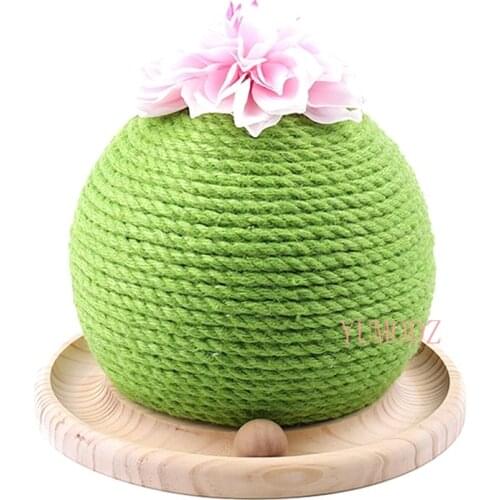 Cat Scratching Board Cat Toys Wooden Bottom Plate Straw Claw Ball Kitten Cactuses Climbing Frame Pet cat toys