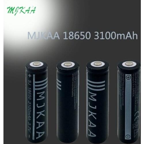 MJKAA 4/6Pcs 18650 3.7V 3100mAh Rechargeable Lithium Battery for Led Flashlight Headlamp Player Speake Li-ion Batteries