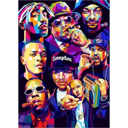 Fashion West Coast Hip Hop Tupac Music Poster and Prints Canvas Painting On Wall Art 2Pac Picture for Home Room Decoration