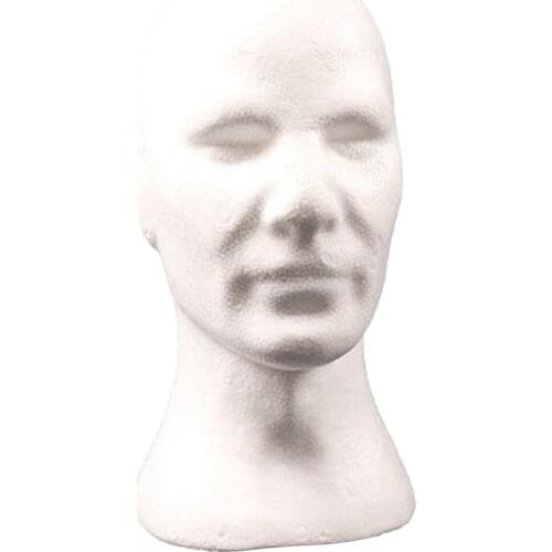 Male Styrofoam Head 12.6 inch Man Mannequin Manikin Foam Heads Wig Holder Headphones Hats Glasses Display Stand