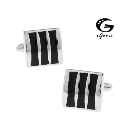 Men Gift Black Wholesale Black Colour Copper Material Fashion Black Enamel Paiting Style Cuff Links