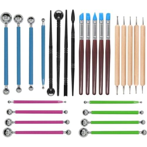 18pcs Clay Sculpting Kit Sculpt Smoothing Wax Carving Pottery Ceramic Tools Polymer Shapers Modeling Carved Tool Perfect
