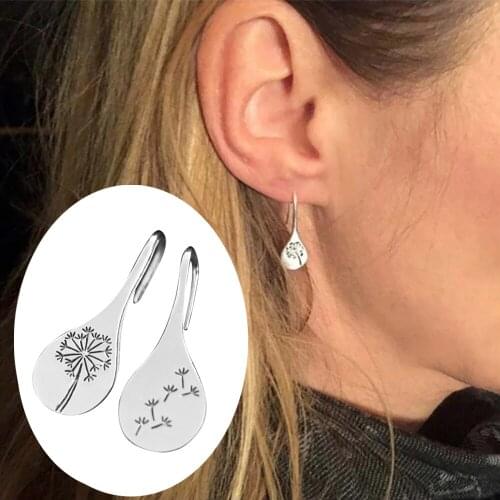 2021 new womens nostalgic retro alloy material dandelion pattern earrings fashion classic simple earrings wholesale