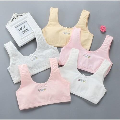 New girls bra vest style double layer cotton quilted bowknot tube top big children girls sling children underwear 8 to 18Y