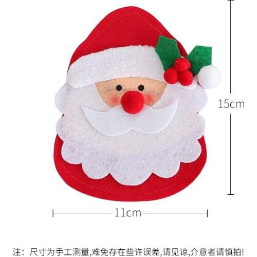 New Christmas Dinner Fork bag Cutlery Silverware Set Tableware Decoration Santa Elk Snowman Holder Pockets