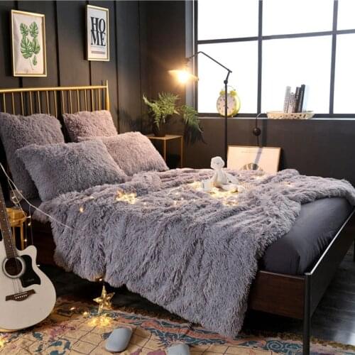 Gray Faux Fur Blanket Soft Fluffy Throw Blankets for Beds Cover Long Shaggy Bedspread Fuzzy Fur Faux Blankets Bed Warm Cozy