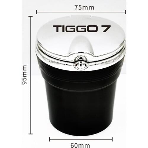 For Chery Tiggo 7 Car Ashtray With Led Lights With Cover Creative Personality Covered Car Inside Cigarette butts trash can 2021