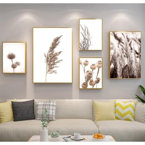 Posters And Prints Wall Pictures For Living Room Boho Girl Flower Leaves Wheat Plant Farm Quotes Wall Art Canvas Painting Nordic