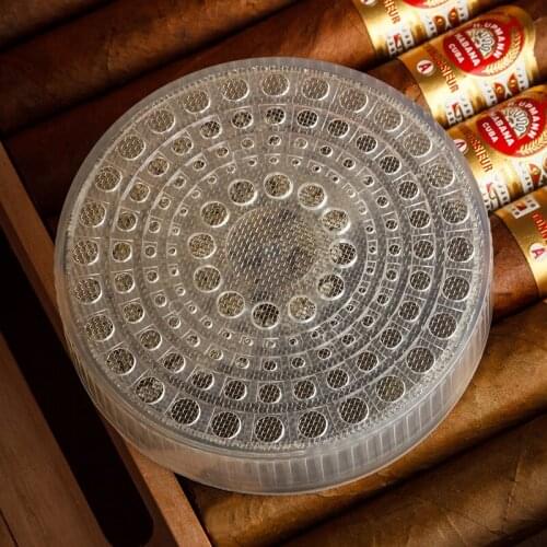 Portable Smoking Tool Transparent Round Cigar Humidor Humidifier Pocket Tobacco Moisture Strip Case Cigarette Accessories