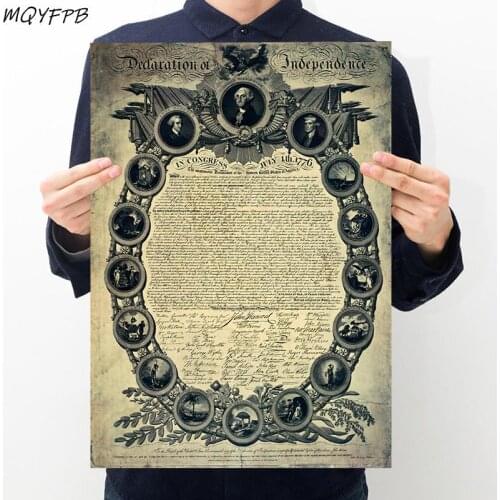 Declaration of independence Kraft Paper Poster Home Room Wall Decoration Painting Core 50.5x35cm