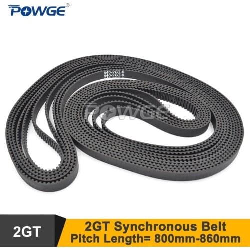POWGE 10pcs 800 810 840 848 850 852 860 GT2 Timing Belt W=6/9mm 2GT Closed-Loop Synchronous Belt 848-2GT 800-2GT 850-2GT