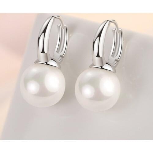 Fashion Pearl Earrings for Women Wedding Party 925 Silver Jewelry Drop Earrings Accessories Engagement Gifts Ornament Wholesale