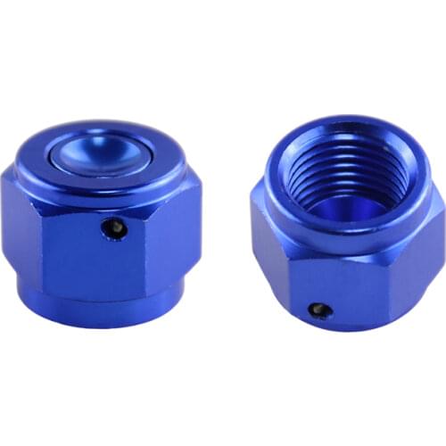 2PCS Aluminum 6-AN AN6 Adapter Female Flare End Cap / Plug / Tube Nut Fitting Blue