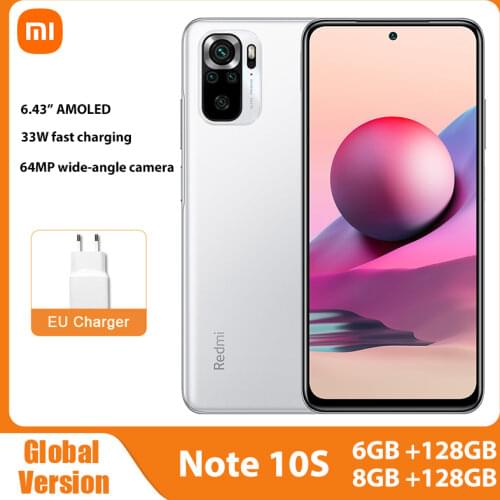Global Version Xiaomi Redmi Note 10S 6GB 64GB/128GB Smartphone 10 S 64MP Quad Camera Helio G95 AMOLED DotDisplay 33W 5000mAh