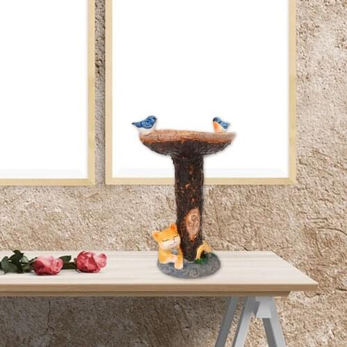 Stable Bird Bath Yard Garden Ornaments Sculpture Birdbath Patio Wild Birds Feeder Tray Figurine