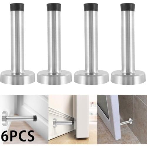 Door Stop Stopper Bumper Stainless Steel Wall Mounted Door Stopper for Bedroom Door Anti-collision Silencer Pad Protective Wall