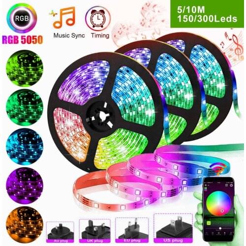 Riri won RGB LED Strip Light Waterproof SMD5050 2835 5m 10M Leds tape diode Controller DC 12V Power supply AC110V 220V set