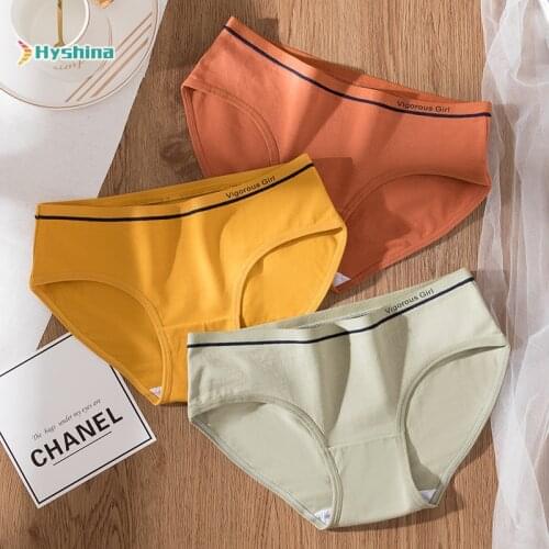 Womens Cotton panties Underwear Middle Waist Antibacterial Crotch Girls Comfortable and Breathable Briefs